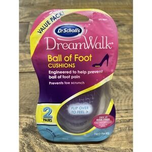Dr. Scholl's DreamWalk Ball of Foot Cushions 2 Pairs Gel Inserts New Sealed